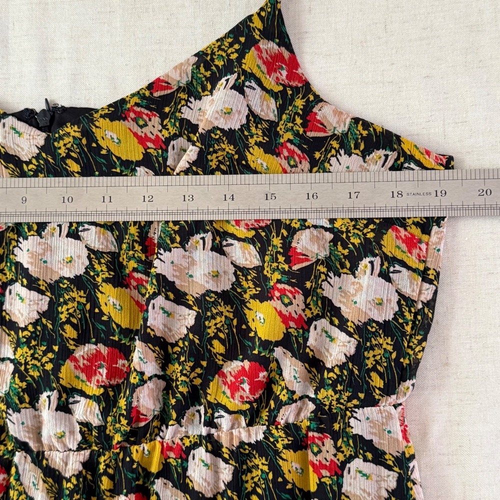 J.Crew Floral Maxi Dress 14 Black Multi Tiered Boho Cottagecore Garden Party Sun - Picture 10 of 11
